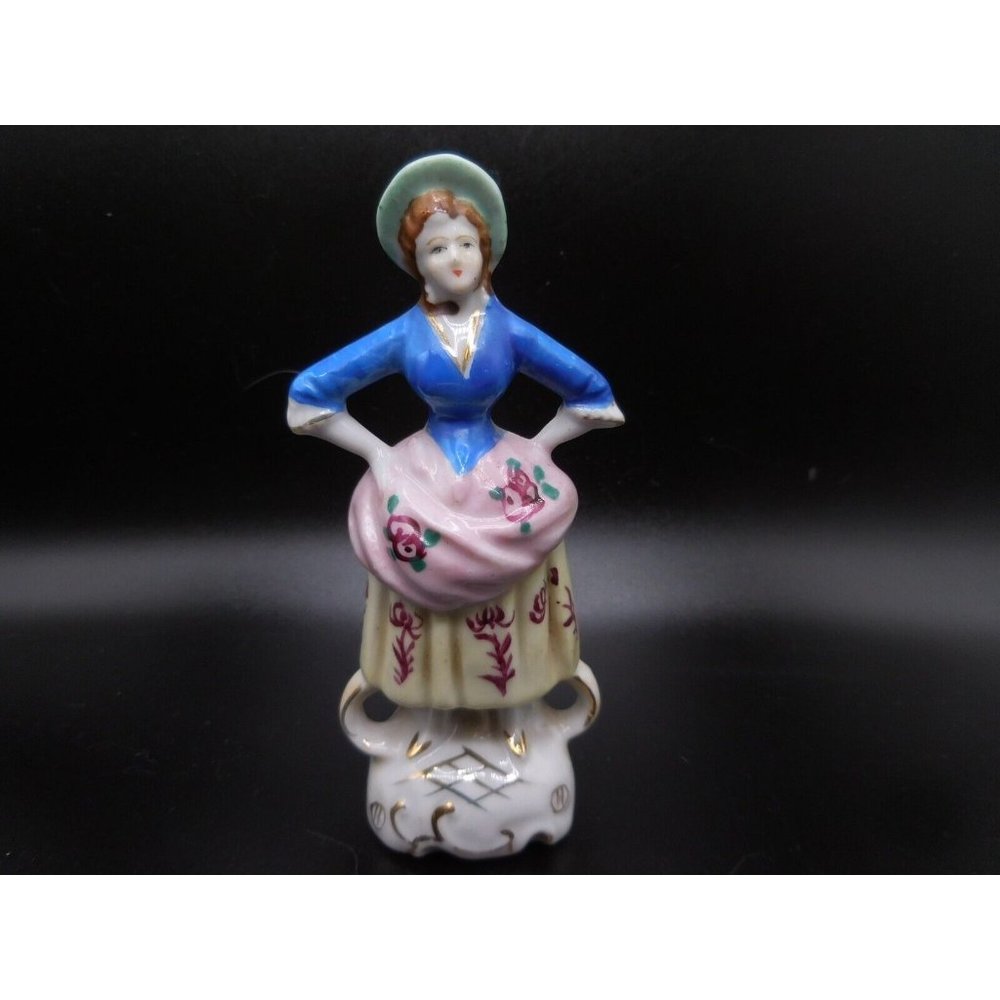 Occupied Japan Victorian Woman‎ with Floral Dress 5" Tall